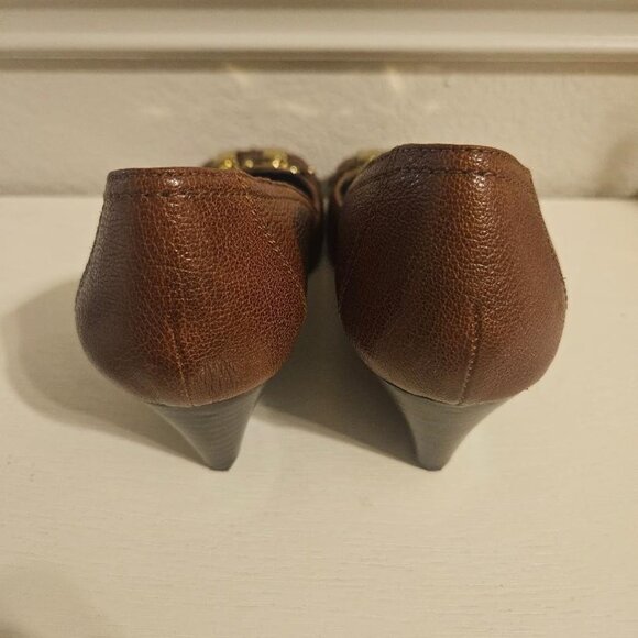 Women's Nine West Wedge Pump Brown Size 9.5M - Picture 3 of 4